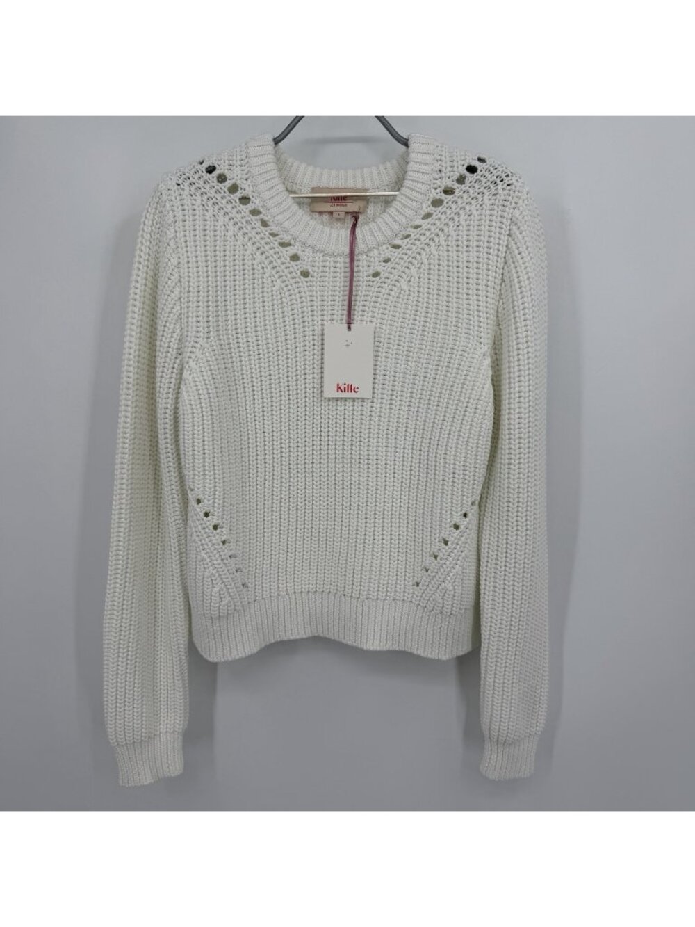 Kilte Collection Victoria Pullover Crew Neck Sweater size 2/M-L in Blanc-Ivory